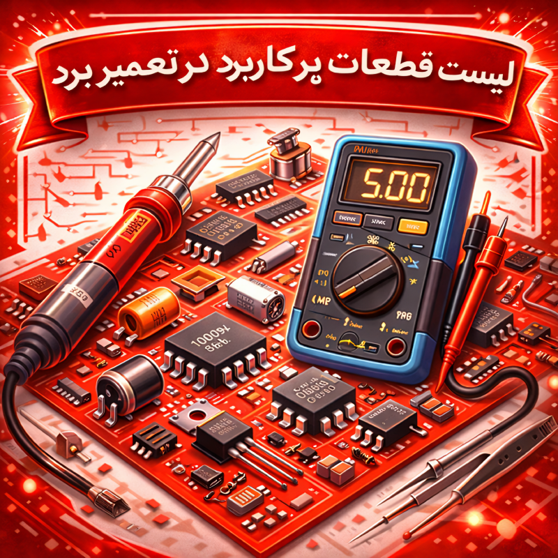 لیست قطعات پرکاربرد در تعمیر برد الکترونیکی